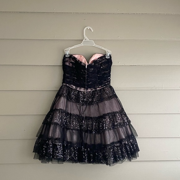 Strapless Black Sequined Dress - Picture 3 of 5